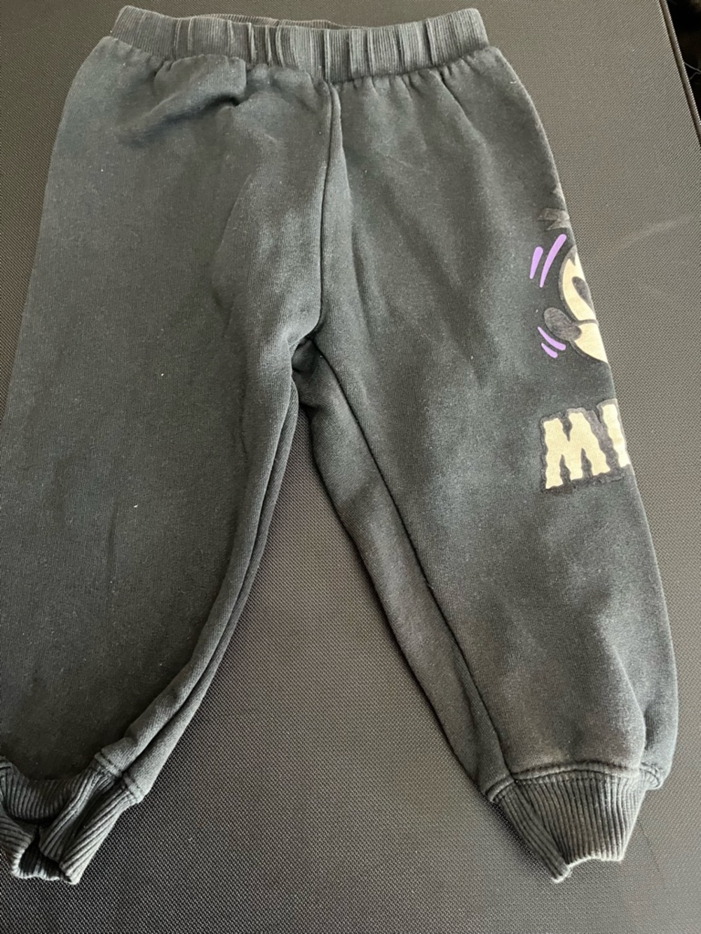Zara Disney Black Kids Sweatpants with Side Graphic